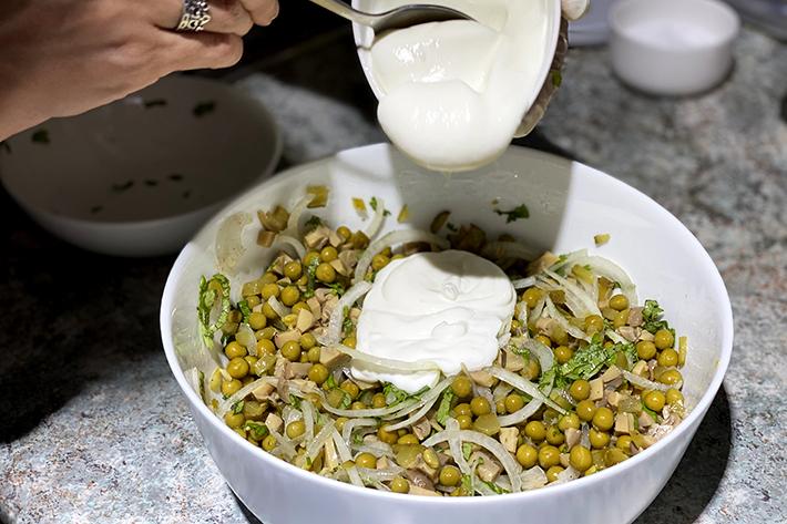 ensalada de champiñones paso 4